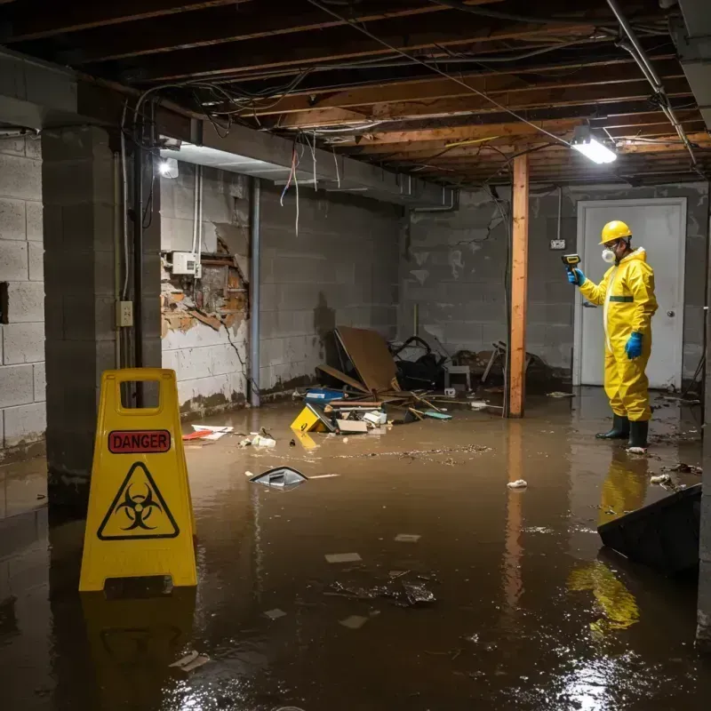 Flooded Basement Electrical Hazard in Chatham, IL Property