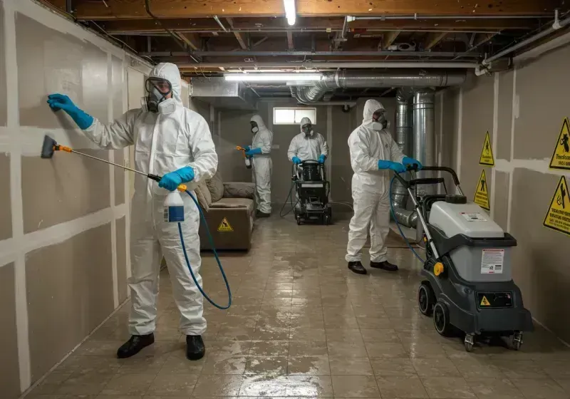 Basement Moisture Removal and Structural Drying process in Chatham, IL